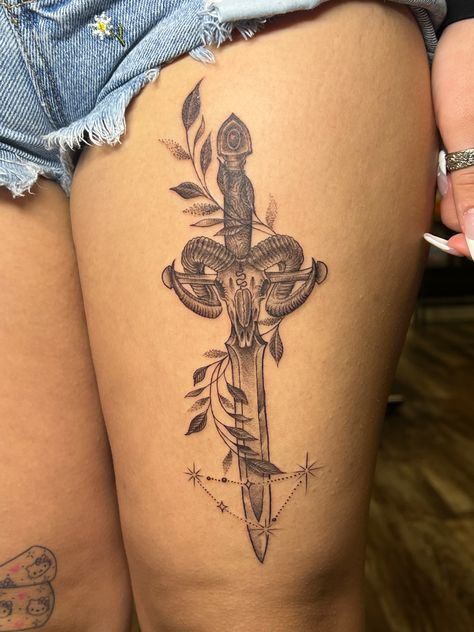 Capricorn Tattoo Thigh, Capricorn Back Tattoo Women, Capricorn Chest Tattoo For Women, Aries Goat Tattoo, Capricorn Snake Tattoo, Capricorn Forearm Tattoo, Capricorn Hip Tattoo, Capricorn Sleeve Tattoo For Women, Sagittarius Capricorn Tattoo