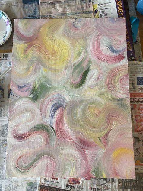 Canvas Painting Ideas Background, Abstract Art Painting Aesthetic, Simple Paintings Abstract, Acrylic Painting Simple Aesthetic, Aesthetic Painting Ideas Abstract, Jewel Tone Abstract Painting, Paint Swirls On Canvas, Blended Acrylic Painting, Aesthetic Abstract Painting Ideas