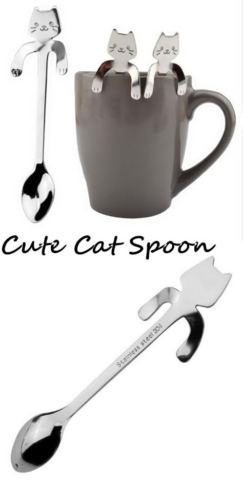 my catness spoon#kitchenideas #spoons #food #christmas #giftsforher #style #mugs #bottle Cat Spoon, Food Christmas, Tanah Liat, Tea Spoon, Cat Items, Cat Cafe, Coffee Spoon, Cat Accessories, Special One