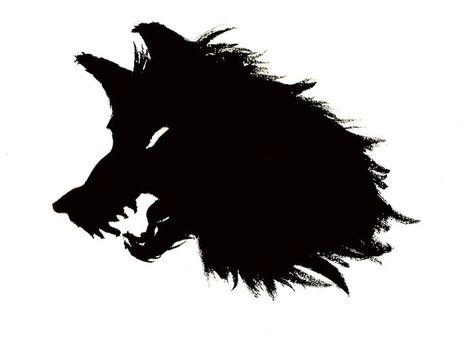 Wolf Shadow Drawing, Wolf Shadow, Werewolf Silhouette, Shadow Wolf Monster, Wolf Growling, Werewolf Black And White, Snarling Wolf Drawing, Head Clipart, Side Stomach Tattoos