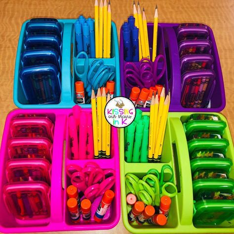 It’s no surprise I’ve been obsessed with caddy organization as of late and I’ve learned some helpful tips! Then I see thus by… Kindergarten Organization, Teaching Organization, Classroom Organisation, Kindergarten Lesson Plans, Kindergarten Lessons, First Grade Classroom, New Classroom, Teacher Organization, Classroom Setup