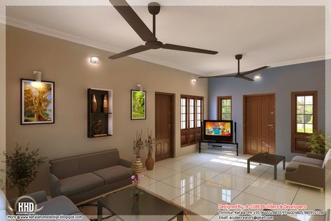 Living room interior view 01 Living Room Kerala, Indian House Interior Design, Interior Design Indian, Indian Interior Design, Indian Living Rooms, Simple Interior Design, Interior Design Gallery, Small House Interior, Indian Home Interior