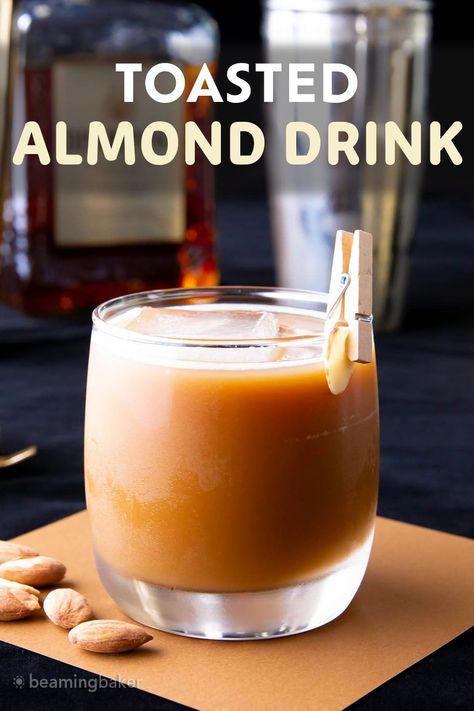 Toasted Almond Drink from Beaming Baker. The Toasted Almond Drink is a delightfully sweet, amaretto-based coffee cocktail well-balanced with cream for a simple and delicious treat! Almond Drink Recipe, Toasted Almond Drink, Almond Cocktails, Almond Liquor, Almond Drink, Beaming Baker, Creamy Cocktails, Cookie Maker, Best Cocktail Recipes