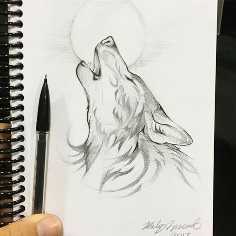 Drawing Wolf, Cute Wolf Drawings, Wolf Sketch, Wolf Tattoo Sleeve, Drawings Ideas, Wolf Drawing, Howling Wolf, Easy Drawings Sketches, Art Drawings Sketches Creative