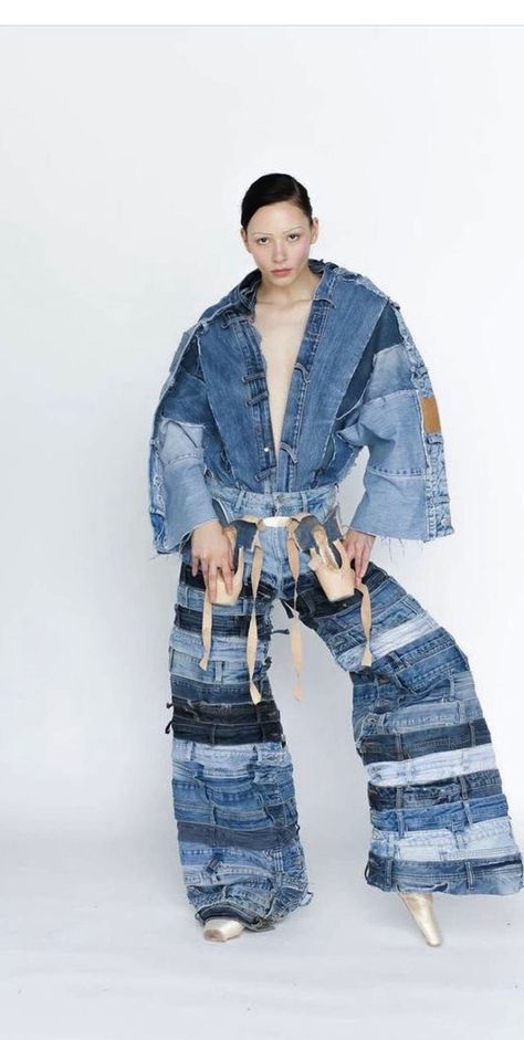 Final Exams, Denim Patchwork, Recycled Denim, Jeans Pants, Jeans Dress, Jeans Style, Wabi Sabi, Denim Fashion, Wearable Art