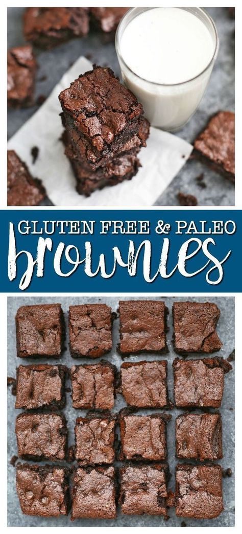 Brownies Fudgy, Paleo Brownies, Paleo Snack, Desserts Keto, Paleo Baking, Paleo Sweets, Gluten Free Brownies, Desserts Vegan, Paleo Treats