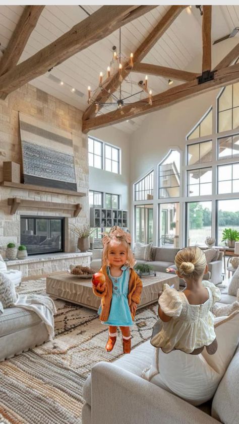 Barndominium Interior, Coastal Farmhouse Decor, Barn Style House Plans, Dream Life House, Modern Farmhouse Living Room, Barn Style House, Decoration Inspiration, Dream House Interior, Dream House Plans