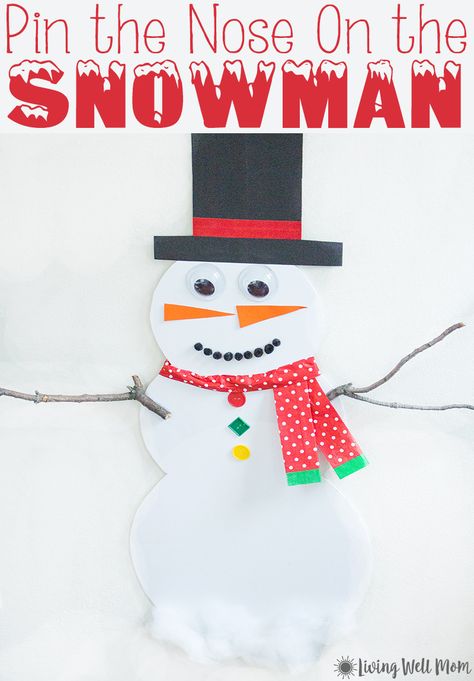 This Pin the Nose on the Snowman activity is perfect for keeping kids occupied on a cold, snowy day or even as a winter birthday party activity. Plus it only takes about 15 minutes to make! Snowman Activity, Winter Birthday Party, Birthday Party Activity, Snowmen Activities, Snowman Party, Winter Birthday Parties, Winter Onederland Birthday, Winter Wonderland Theme, Winter Activities For Kids