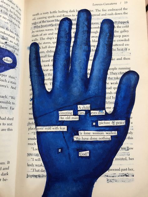 #blackout #blackoutpoetry #poetry #poem #hand #blue #art #bookart #book #paint #foundpoetry #universityproject #creativewriting #writing Blackout Poetry Art, Famous Aesthetic, Quotes Deep Motivational, Deep Motivational Quotes, Blackout Poems, Dark Music, Found Poetry, 잡지 레이아웃, Altered Book Journal