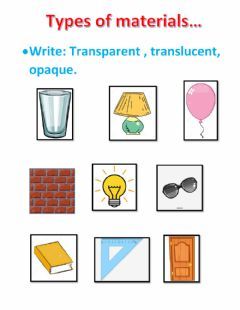 Transparent, translucent, opaque Language: English Grade/level: Second School subject: Science Main content: Materials Other contents: Light Social Studies Printables, Bingo Cards To Print, Science Exhibition Projects, Science Experiments For Preschoolers, Creative School Project Ideas, 2nd Grade Worksheets, Science Projects For Kids, Word Problem Worksheets, Environmental Education