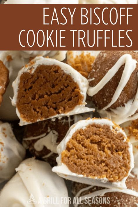 Biscoff Balls Recipe, Biscoff Truffles, Work Desserts, Eggnog With Rum, Truffle Recipes, Biscoff Cake, Cinnamon Biscuits, Cookie Balls, Dessert To Make