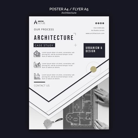 Architecture concept poster template | Free Psd #Freepik #freepsd #flyer #poster #laptop #study Architecture Poster Design Ideas, Architecture Flyer Design, Architectural Poster Design, Architecture Flyer, Architecture Poster Design, Casa Malaparte, Poster Frame Design, Architectural Poster, Sketchbook Architecture