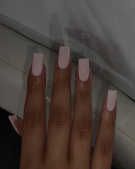 Baby Pink Short Acrylic Nails, French Tip Nail Inspo Square, Short Baby Pink Acrylic Nails, Really Long Acrylic Nails, Square Baby Pink Nails, Baby Pink Short Nails, Baby Pink Square Nails, Baby Pink Nails Ideas, Really Short Acrylic Nails