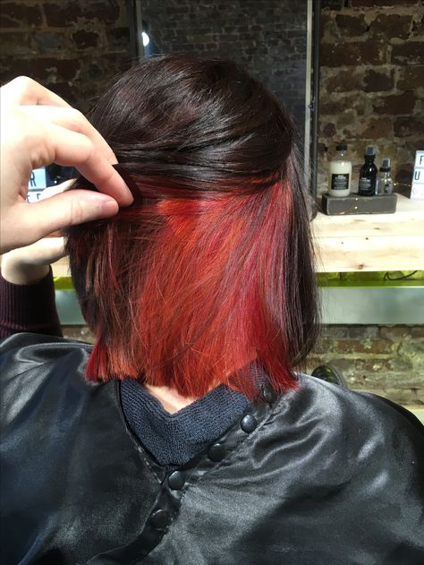 New Hair courtesy of The Box, Deptford, London #hiddencolour #underlights #hair #hairdye Belliage Hair, Half Colored Hair, Under Hair Dye, Underlights Hair, Hair Color Underneath, Peekaboo Hair, Hair Color Streaks, Hair Streaks, Hair Magazine