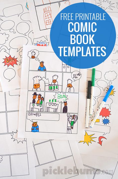 Free Printable Comic Book Templates (via Picklebums) Free Drawing Templates, Comic Strip Ideas Student, Make Your Own Comic Book, Comic Strip Template, Comic Template, Comic Book Template, Book Templates, Reading Response, Writer Workshop