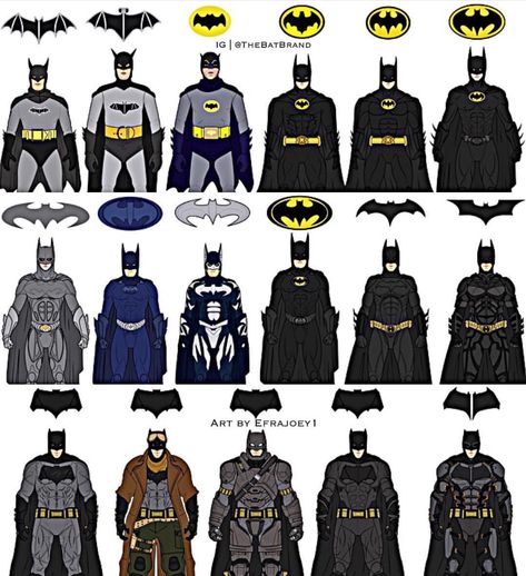 All Batman Suits, Batman Tattoo For Men, Batman Redesign, Batman Suit, Batman Concept, Batman Armor, Batman Tattoo, Batman Pictures, Batman Poster