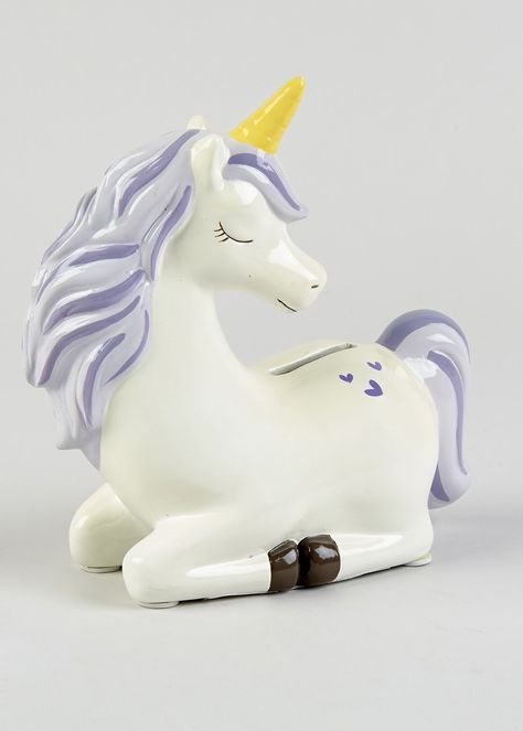 Unicorn Piggy Bank, Unicorn Purple, Purple Hearts, Money Bank, Thoughtful Christmas Gifts, Christmas Shop, Money Box, Pottery Painting, Ceramic Sculpture