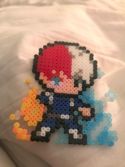 Anime Fuse Beads, Mha Perler Beads, Anime Perler Bead Patterns, Melty Bead Designs, Hama Art, Diy Kandi, Pearl Beads Pattern, Melty Beads, Iron Beads