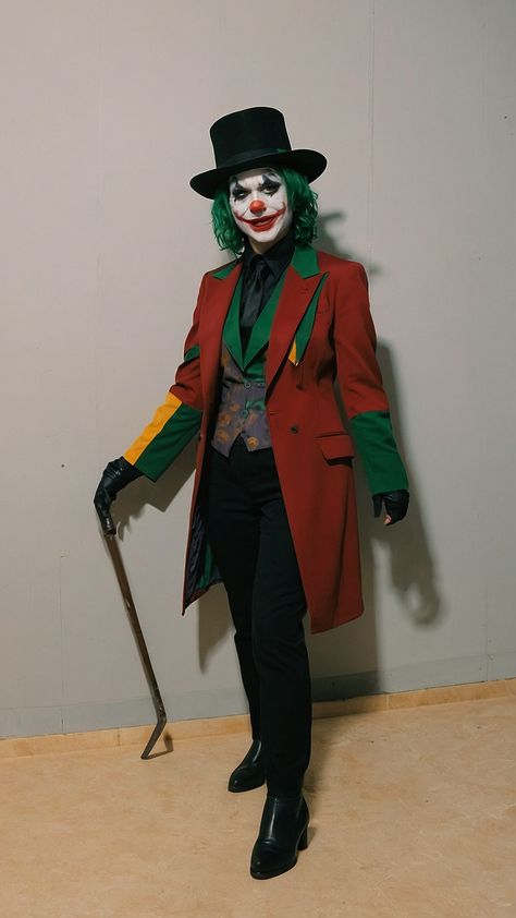 Dress up as the iconic Joker with a stunning female outfit featuring a white shirt hot and easy 2024 style This ensemble includes a purple corset appropriate for 2019 fashion trends Keep it modest with the perfect size and accessorize with green corseted shoes and a purple shirt Stand out in this creative and stylish costume inspiration Female Outfit Ideas, Joker Outfit, 2019 Fashion Trends, Orange Gloves, Joker Costume, Purple Corset, Yellow Vest, Purple Vests, Purple Suits