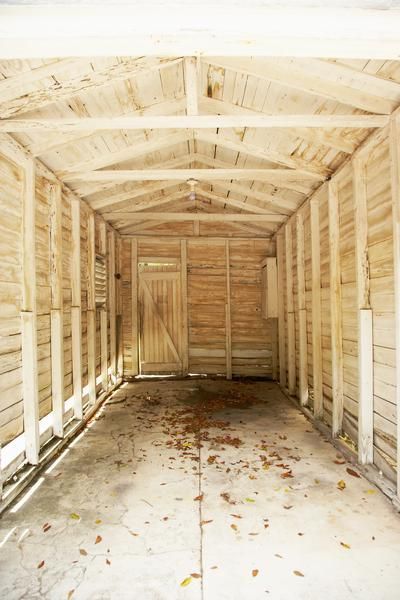 How to Convert a Storage Shed to a Guesthouse | Home Guides | SF Gate storage shed with concrete floor Converted Shed, House Shed, Backyard Shed, Wood Shed, Shed Homes, She Sheds, Guest Cottage, Building A Shed, Bunk House