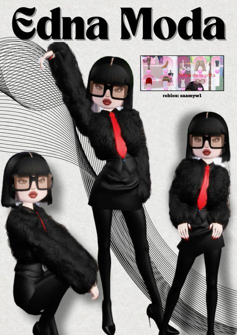 Edna Incredibles Costume, Edna Dress To Impress, Edna Mode Dress To Impress, Edna From Incredibles, Fashion Icon Dress To Impress Outfit, Dti Fashion Icon, Edna Mode Costume, Fashion Icon Dress To Impress, Edna Incredibles