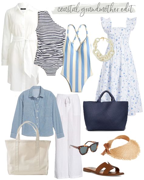 Hamptons Mom Aesthetic, Coastal Grandmother Bathing Suit, Coastal Grandmother Home Aesthetic, Coastal Grandma Bachelorette Outfits, Coastal Grandmother Aesthetic Clothes, Winter Coastal Grandmother, Plus Size Coastal Grandmother, Costal Grandmother Aesthic, Nancy Meyers Aesthetic Outfits