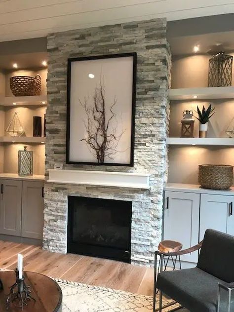 35 Fireplace With Built Ins On Both Sides Ideas For Decor Tv Built Ins, Electric Fireplace Ideas With Tv, Fireplace Ideas With Tv, Electric Fireplace Ideas, Built In Around Fireplace, Most Pinned, Fireplace Redo, Tv Built In, Built In Shelves Living Room