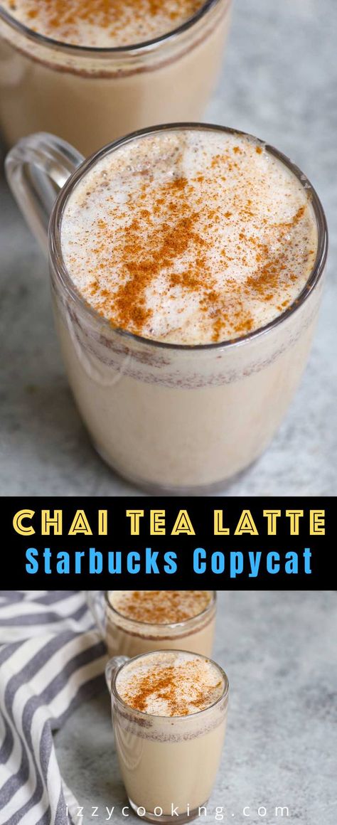 Chai Tea Latte (Starbucks Copycat Recipe) Chia Tea Latte Recipe, Homemade Chai Tea Latte, Chai Tea Concentrate, Chai Tea Bags, Chai Tea Latte Starbucks, Chai Tea Latte Recipe, Homemade Chai Tea, Iced Chai Tea Latte, Te Chai