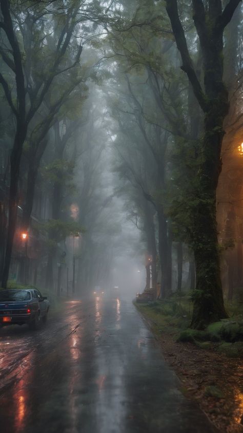 Foggy Street, Fog Background, Misty Trees, Rainy Street, Morning Photography, Rain Wallpapers, Cloudy Weather, Rainy Morning, City Sky