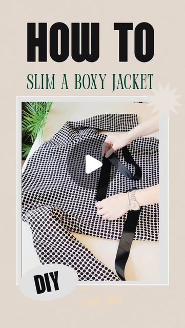 Jacket Diy Ideas, Jacket Hacks, Diy Jacket Refashion, Diy Dress Refashion, Cropped Suit Jacket, Cinch Jacket, Upcycled Jackets, Easy Diy Clothes, Diy Clothes Hacks