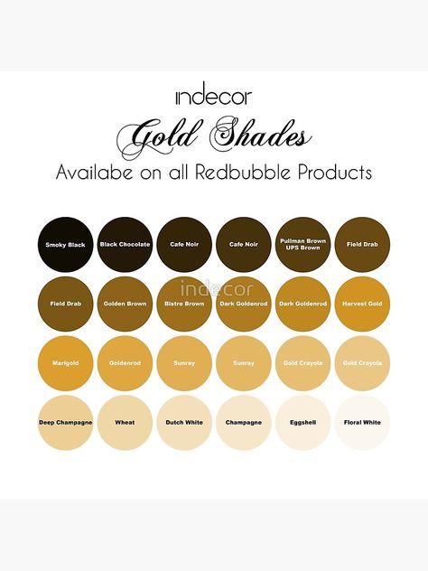 "Gold Solid color Palette | Shades of Gold | Gold Tones | Plain Gold colors | Neutral Light Colors | More Shades Available On indecor |" Canvas Print for Sale by indecor | Redbubble Color Palette Shades, Gold Solid Color, Gold Color Palettes, Gold Palette, Brown Color Palette, Redbubble Products, Gold Colors, Shades Of Gold, Shades Of Brown