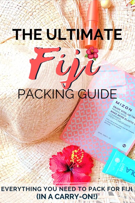 My quick and easy Fiji travel packing checklist has everything you need to pack for your trip to paradise. Whether you’re looking for what to pack for a honeymoon in Fiji or just looking for a simple island packing list, you’ll find it here. From what clothes you need to electronics, toiletries, and even destination-specific items, you’ll find everything. There are also fun tips, advice on how to dress in Fiji, and even what to take to Fiji for gifts (if you’re visiting a village). What To Pack For Fiji, Fiji Capsule Wardrobe, What To Wear In Fiji Outfit Ideas, Packing For Fiji, What To Wear In Fiji, Fiji Outfit Vacation, Fiji Vacation Outfits, Fiji Packing List, Fiji Holiday Outfits