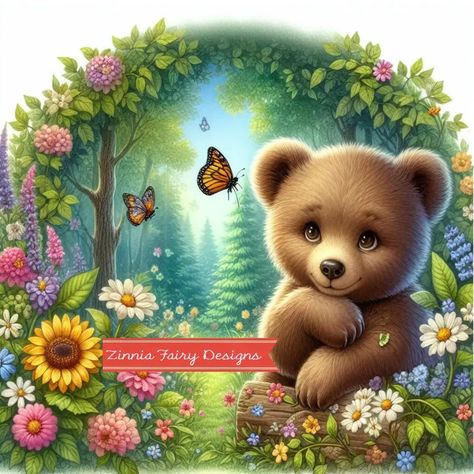 https://www.etsy.com/listing/1714850550/cute-clipart-bears-with-butterflies-8 Cute Clipart, Mama Bear, Bears, Butterflies, Clip Art, Quick Saves