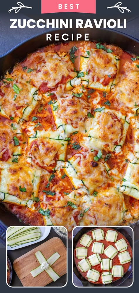 Zucchini Ravioli Recipe, Zucchini Dinner Recipes, Zucchini Ravioli, Best Zucchini, Fresh Zucchini, Ricotta Recipes, Ravioli Recipe, Meatless Dinner, Easy Zucchini