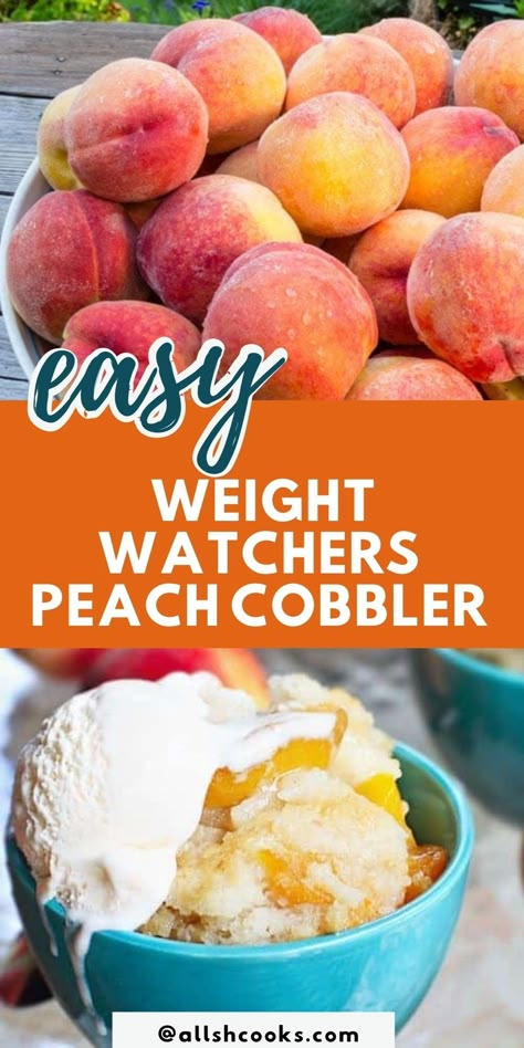 Weight Watchers Peach Cobbler Recipe, Weight Watchers Dessert, Weight Watcher Desserts, Weight Watchers Meal Plans, Weight Watcher Meals, Weight Watchers Snacks, Weight Watchers Food, Baking Powder Uses, Weight Watchers Recipes Desserts