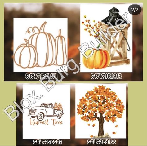 Bloxburg Fall House Decoration Ideas, Roblox Fall Picture Codes, Fall Id Codes Bloxburg, Bloxburg Fall Laundry Room, Fall Picture Codes Bloxburg, Bloxburg Halloween Painting Codes, Fall Painting Codes Bloxburg, Berry Avenue Decal Codes Fall, Bloxburg Fall Painting Codes