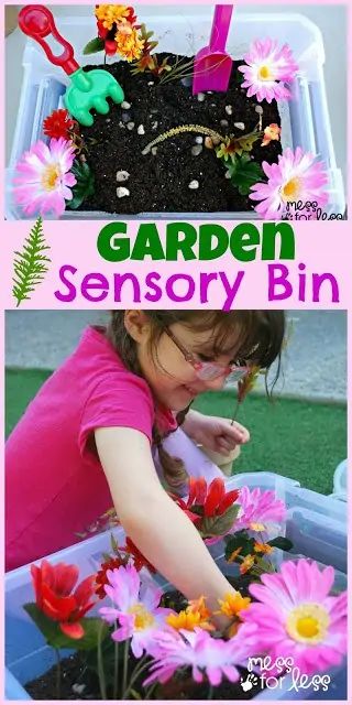 Create a garden sensory bin that kids will love. Perfect for Spring and so easy to put together. Garden Sensory Bin, Garden Sensory, Preschool Garden, Spring Preschool, Fun Summer Activities, Sensory Table, Preschool Theme, Sensory Bin, Spring Theme