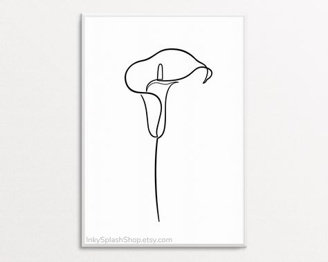 Calla Lily String Art, Calla Lily Drawing, Flower Line Drawing, Line Drawing Abstract, Lilies Drawing, Calla Lily Flower, Nature Poster, Flower Line Drawings, Nature Posters