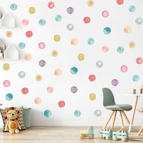 Confetti Wall Decals, Baby Nursery Wall Decals, Confetti Wall, Mint Green Walls, Watercolor Dots, Kids Room Wall Stickers, Polka Dot Wall Decals, Dorm Room Walls, Polka Dot Walls