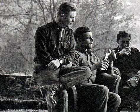 Major Richard Winters Captain Lewis Nixon & Lieutenant Harry Welsh Austria 1945 Lewis Nixon, 101st Airborne Division, Staff Sergeant, Band Of Brothers, Nixon, Military History, American History, Austria, Soldier