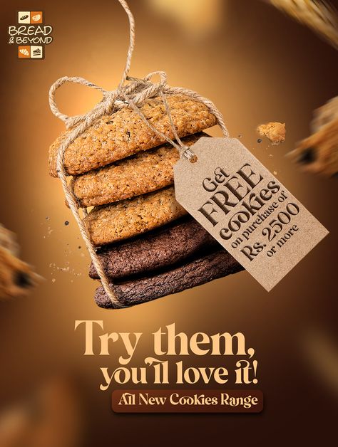 Bread & Beyond | Social Media & Posters Bakery Design Poster, Cookie Poster Ideas, Bread Social Media Design, Bakery Advertising Posters, Bakery Social Media Design, Bakery Advertisement, Bakery Ads, Bakery Social Media, Cookies Poster