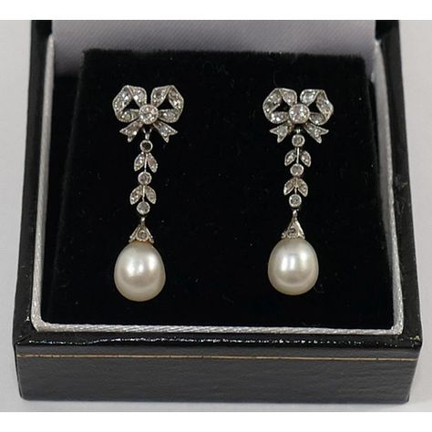 Pearl and diamond earrings