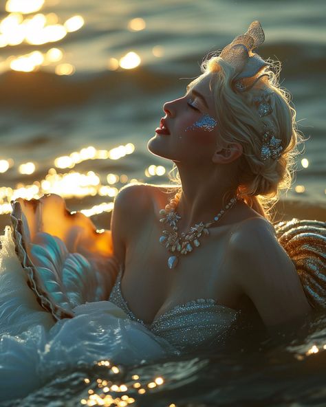 Mermaid Photoshoot Ideas, Mermaid Photoshoot, Blonde Mermaid, Shoot Concept, Mermaid Seashell, Mermaid Photography, Mermaid Photos, Siren Mermaid, Pre Wedding Photoshoot Outdoor