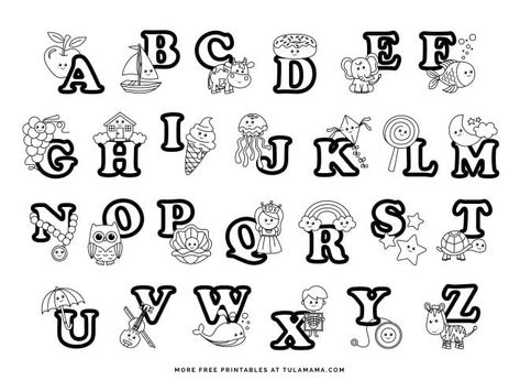 Fun And Easy To Print ABC Coloring Pages For Preschoolers & Kindergartners Letter A Coloring Pages, Abc Coloring Pages, Alphabet Pictures, Shark Coloring Pages, Abc Printables, Abc Coloring, Bird Coloring Pages, Abc Alphabet, Alphabet Coloring Pages