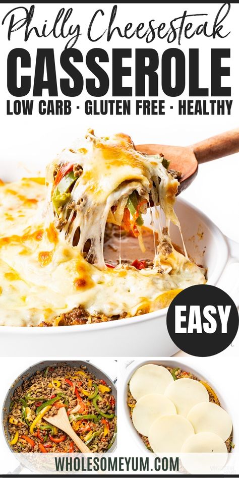 Keto Philly Cheesesteak Casserole, Keto Philly Cheesesteak, Philly Cheese Steak Casserole Recipe, Philly Cheesesteak Casserole, Cheesesteak Casserole, Philly Cheese Steak Casserole, Keto Lasagna, Low Carb Casseroles, Keto Pancakes