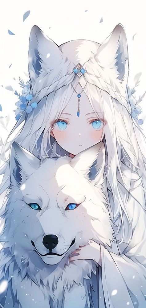 Wolf Anime Female, Anime Wolf Female, Kitsune Character, Chibi Wolf, Wolf Female, Photo Manga, Anime Wolf, Anime Animals, Dessin Adorable