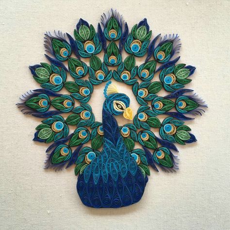 LP Stickney Peacock Quilling Art, Peacock Quilling, Quilled Peacock, Quiling Paper Art, Diy Quilling Crafts, Peacock Crafts, Quilling Animals, Arte Quilling, Paper Quilling Tutorial