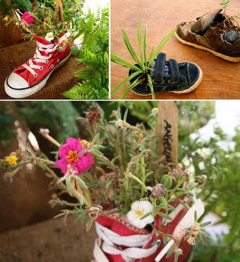 20 Ways to Recycle Shoes for Planters, Cheap Decorations and Backyard Ideas Porch Fall Decorating Ideas, Cheap Decorations, Recycled Planters, Recycled Shoes, Cheap Landscaping Ideas, Cheap Backyard, Fall Front Porch Decor, Ways To Recycle, Fall Decorations Porch