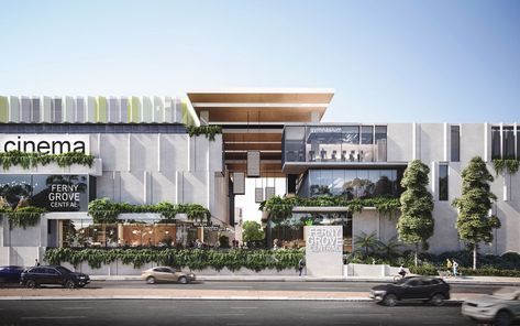 Retail Brisbane Apartment, Mall Facade, Shopping Mall Design, Retail Facade, Mixed Use Development, Commercial Complex, Mall Design, Mix Use Building, Centre Commercial