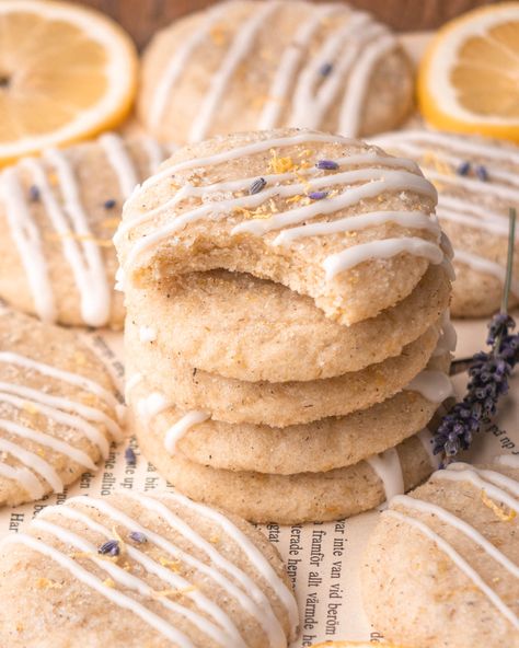 Lemon Lavender Sugar Cookies Lavender Vanilla Cookies, Lemon Lavender Cookies Recipes, Iced Lavender Lemon Cookies, Lavender Shortbread Cookies Recipe, Southern Coconut Cake Recipe, Lemon Lavender Shortbread, Lemon Lavender Cookies, Bakery Style Blueberry Muffins, Lavender Cookies